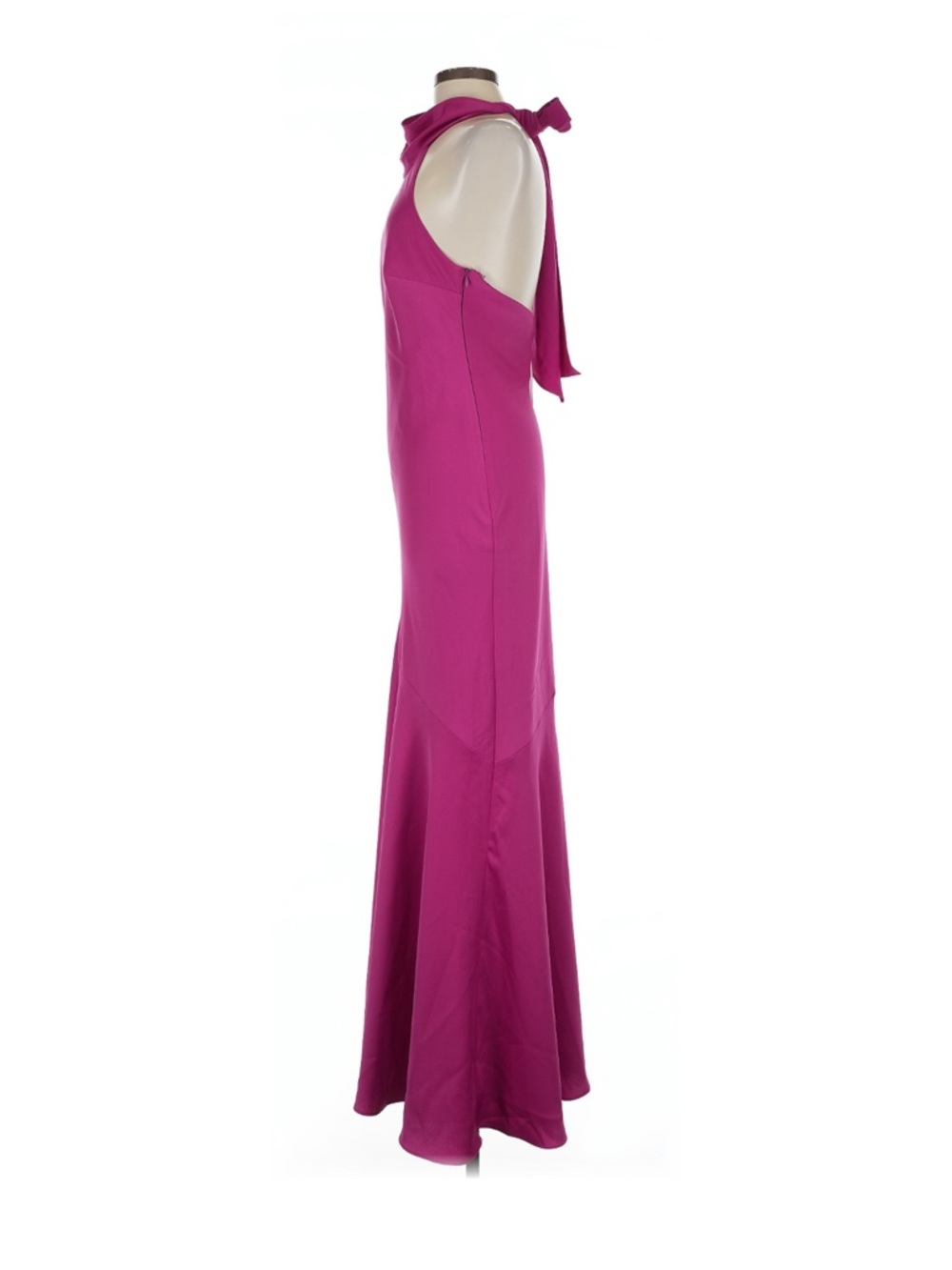 Monique Lhuillier Fuchsia High-Neck Maxi Gown - Picture 5 of 7